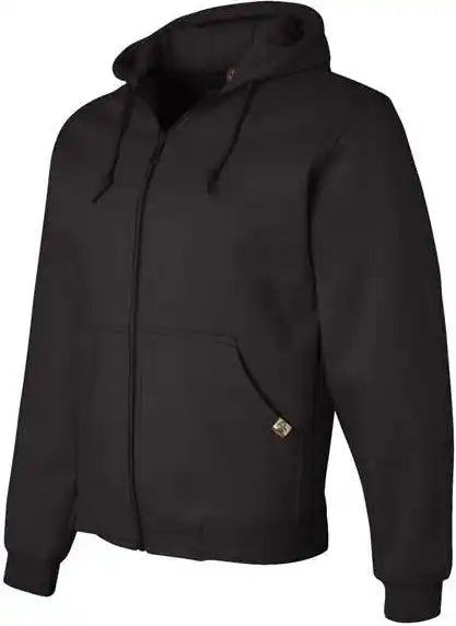 Dri Duck 7033t Crossfire Heavyweight Power Fleece Hooded Jacket with Thermal Lining Tall Sizes - Black