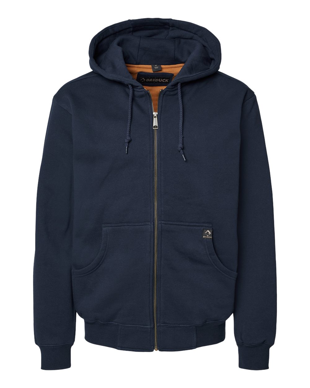 Dri Duck 7033t Crossfire Heavyweight Power Fleece Hooded Jacket with Thermal Lining Tall Sizes - Navy