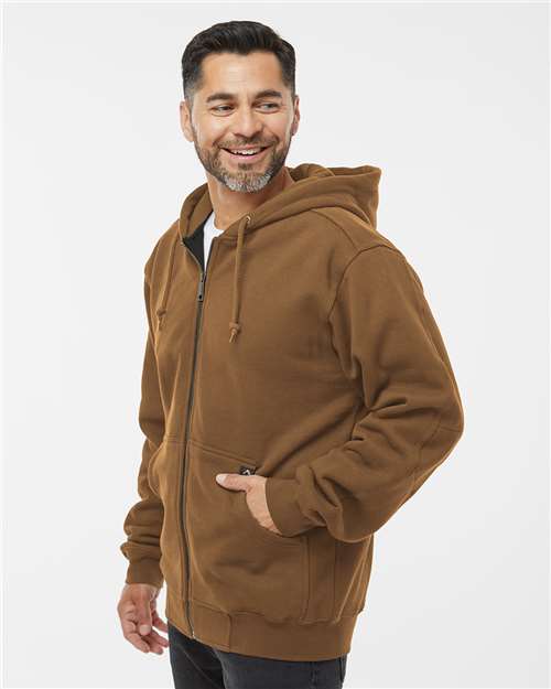 Dri Duck 7033t Crossfire Heavyweight Power Fleece Hooded Jacket with Thermal Lining Tall Sizes - Saddle