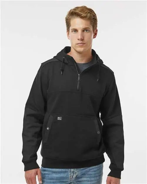 Dri Duck 7349 Mission Quarter-zip Hooded Pullover - Black