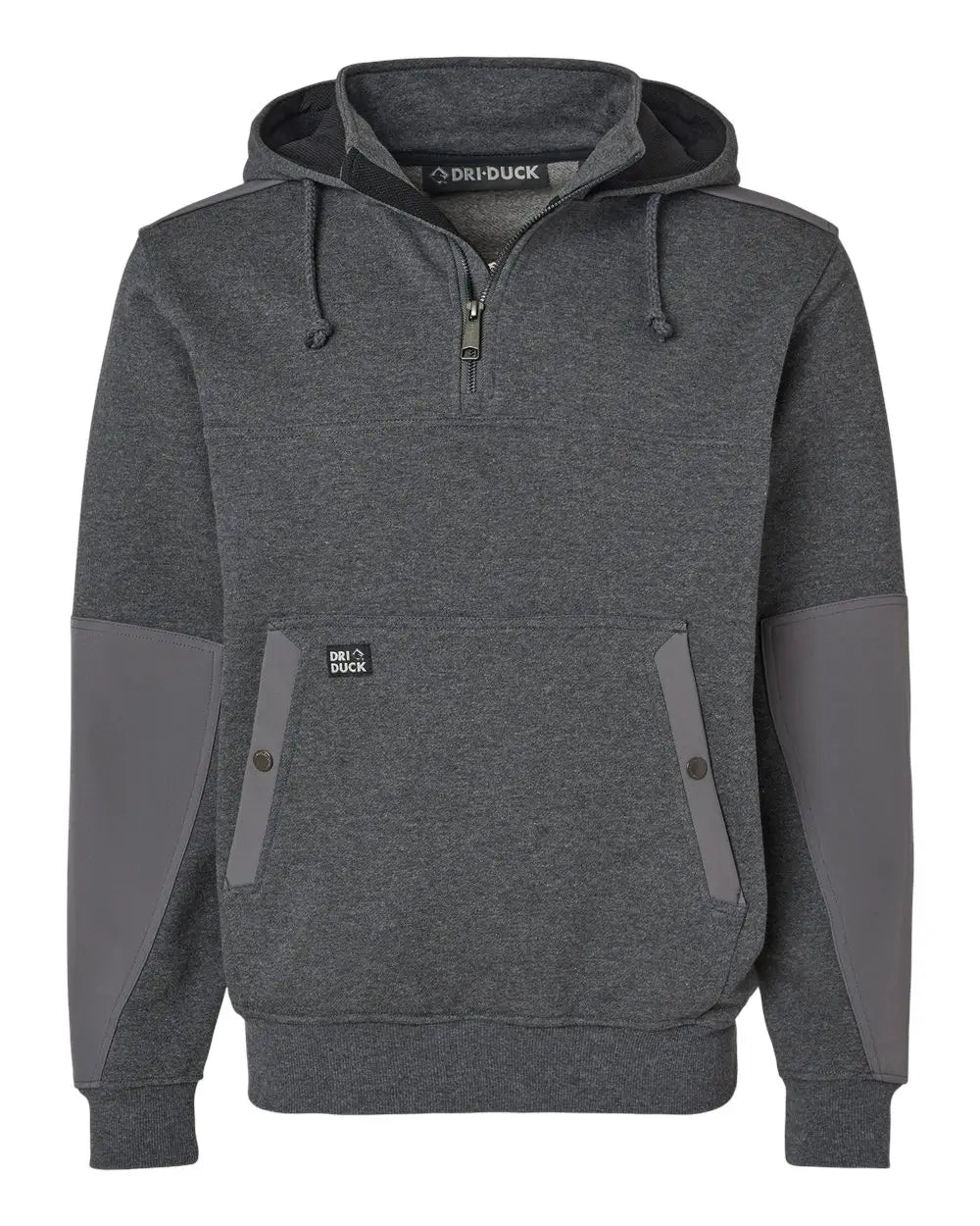 Dri Duck 7349 Mission Quarter-zip Hooded Pullover - Dark Oxford - Gray / s