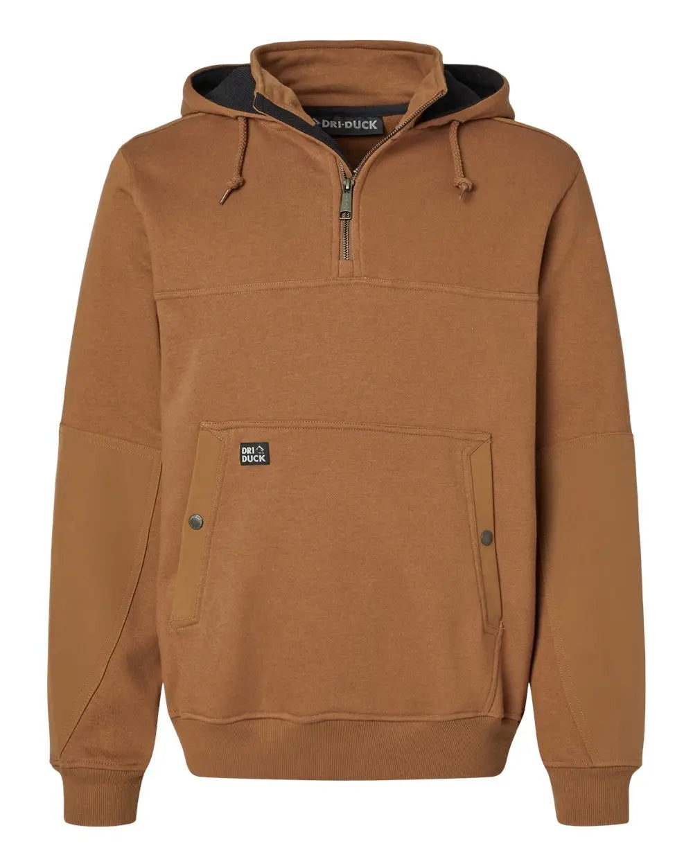 Dri Duck 7349 Mission Quarter-zip Hooded Pullover - Saddle - Brown / s
