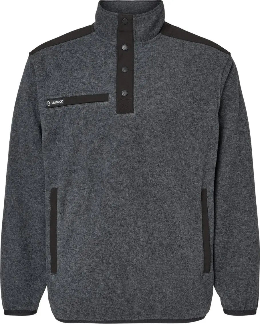 Dri Duck 7353 Ranger Melange Fleece Pullover - Charcoal - Dark Gray / s
