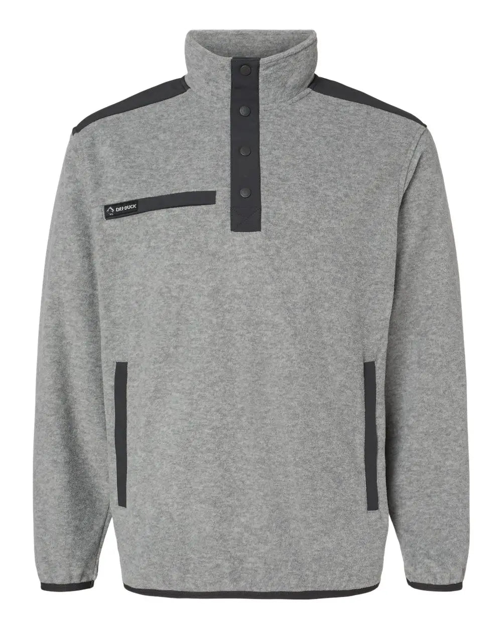 Dri Duck 7353 Ranger Melange Fleece Pullover - Platinum - Light Gray / s