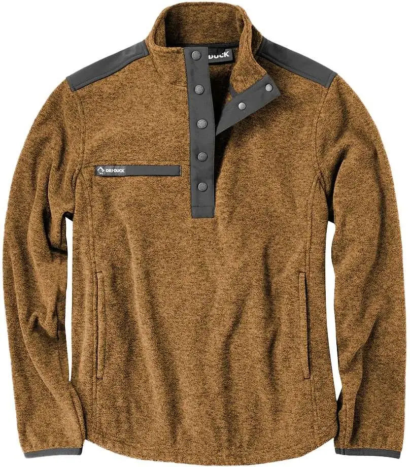 Dri Duck 9341 Women’s Sierra Melange Fleece Pullover - Saddle - Brown / s