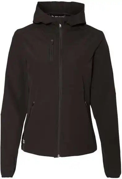 Dri Duck 9411 Women’s Ascent Soft Shell Hooded Jacket - Black
