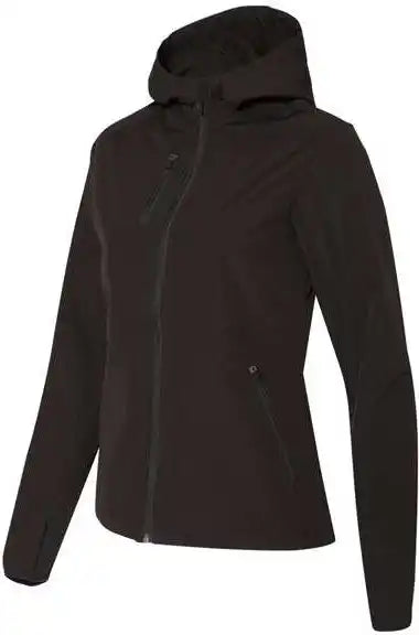 Dri Duck 9411 Women’s Ascent Soft Shell Hooded Jacket - Black