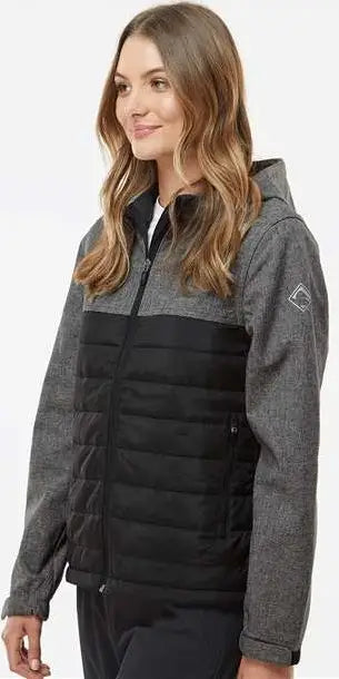 Dri Duck 9415 Women’s Vista Soft Shell Puffer Jacket - Black Heather