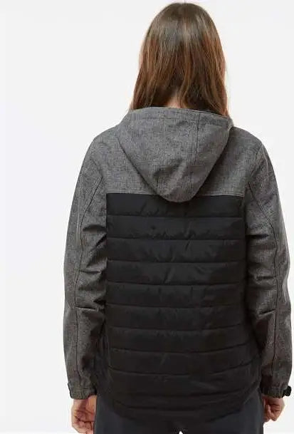 Dri Duck 9415 Women’s Vista Soft Shell Puffer Jacket - Black Heather