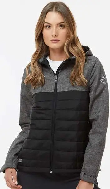 Dri Duck 9415 Women’s Vista Soft Shell Puffer Jacket - Black Heather