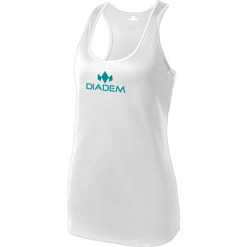 Drycore Racerback Tank - White W/teal Logo / Xs