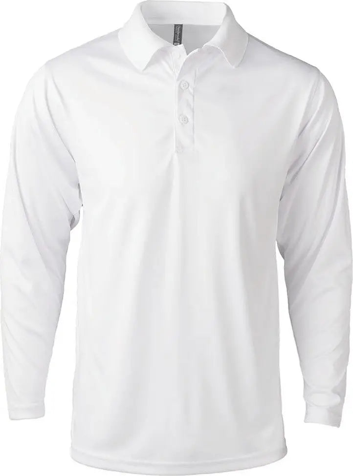 Dunbrooke 3152 Contour Long Sleeve Polo - White - Adult s