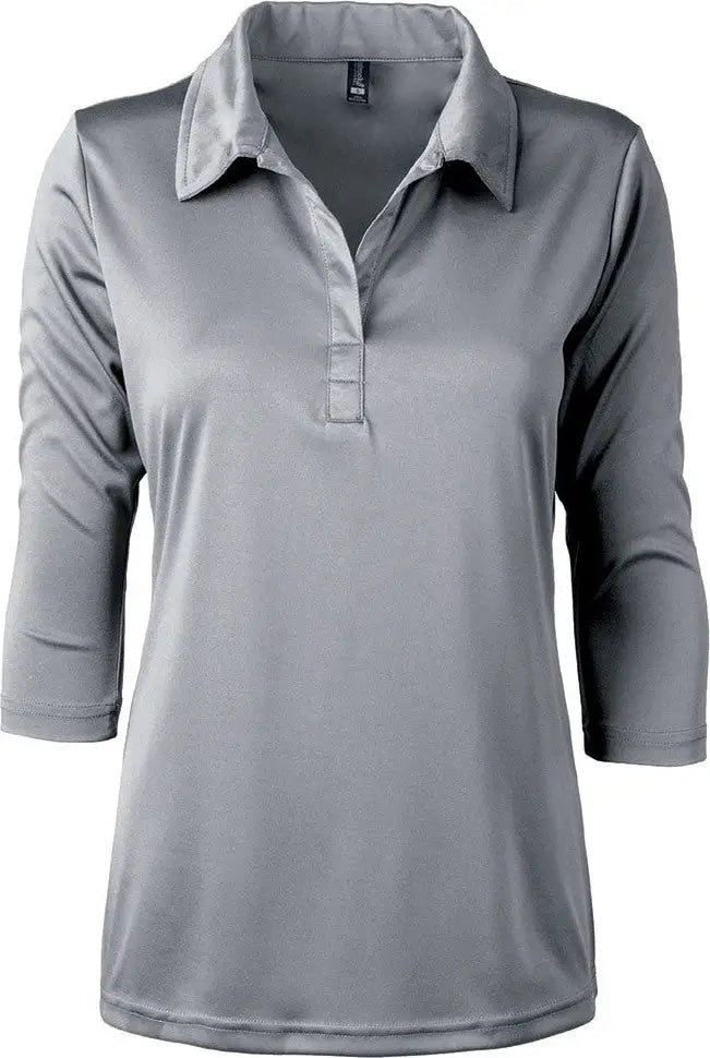 Dunbrooke 3153 Ladies Contour 3/4 Sleeve Polo - Graphite - s