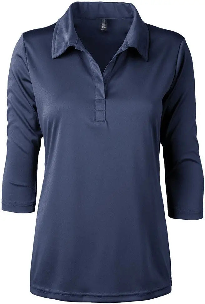 Dunbrooke 3153 Ladies Contour 3/4 Sleeve Polo - Navy - s