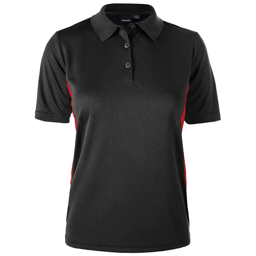 Reebok 7291 Ladies Athletic Polo - Black/red / s