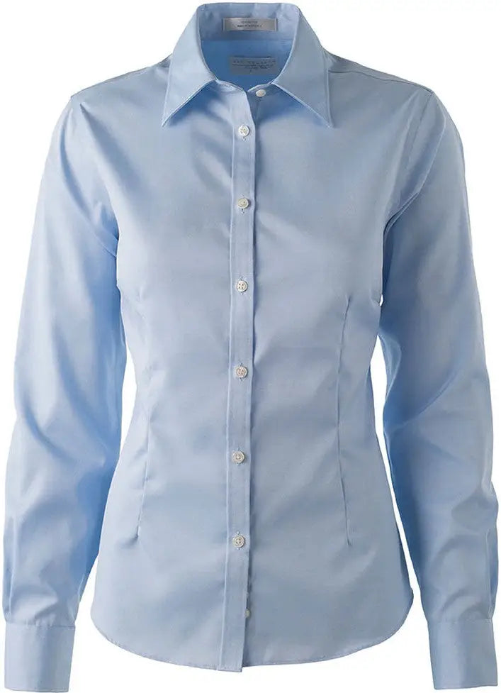 Dunbrooke V0144 Ladies Pinpoint Long Sleeve Quater-zip - Blue Mist - s