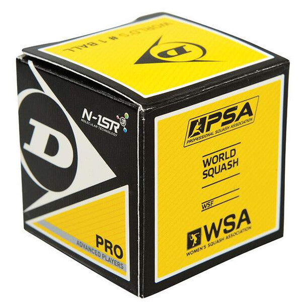 Dunlop Pro Squash Balls 1x - Black Yellow - HIT a Double