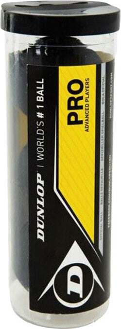 Dunlop Pro Squash Balls (double Yellow Dot) (cans 1x) - Os