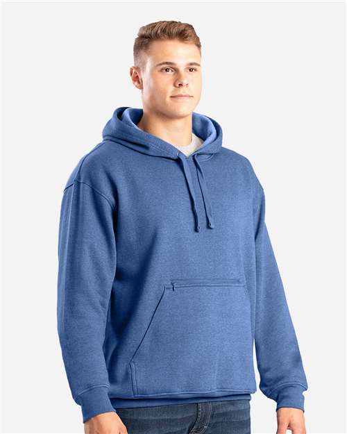 Dusted Navy Heritage Zippered Pocket Hooded Pullover Sweatshirt - SP418