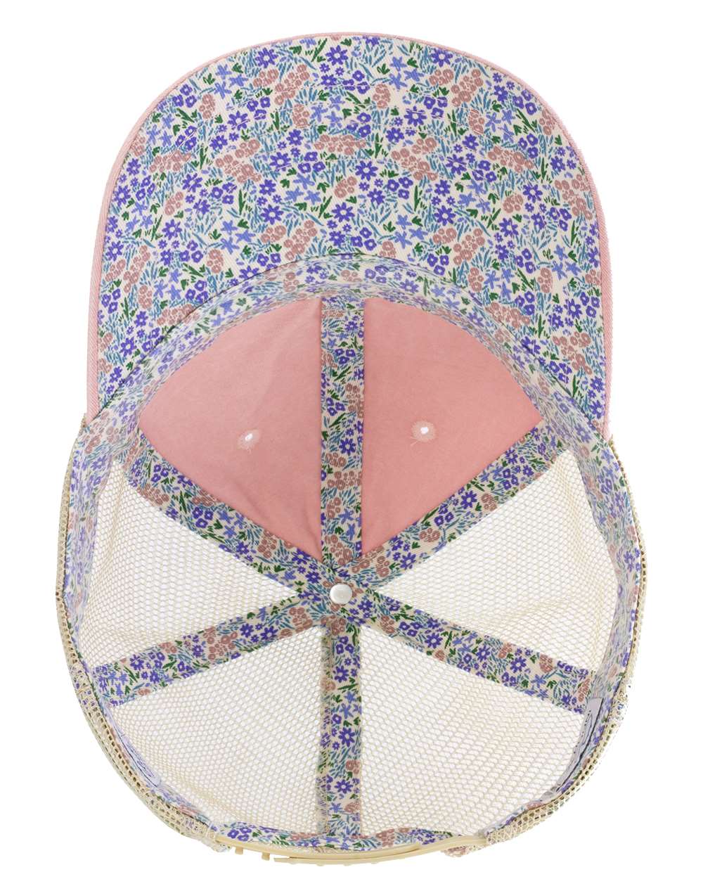 Dusty Pink/ Floral Women's Washed Mesh-Back Cap - TESS