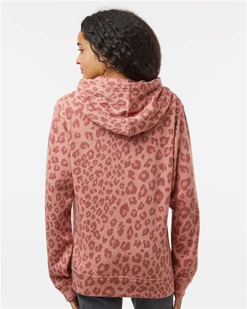 Dusty Rose Leopard Triblend Triblend Fleece Hooded Sweatshirt - 8871
