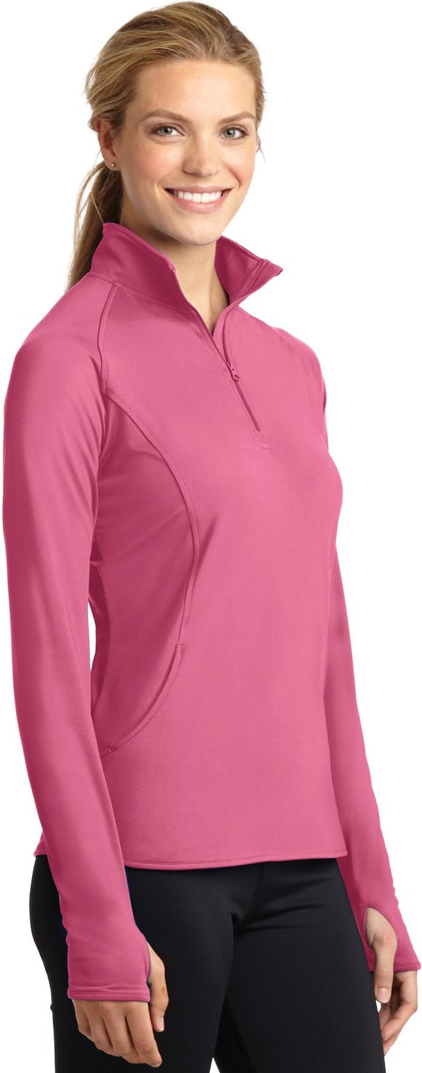 Dusty Rose Sport-Tek Women's Sport-Wick Stretch 1/4-Zip Pullover. LST850