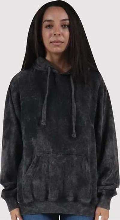 Dyenomite 854mw Premium Fleece Mineral Wash Hooded Sweatshirt - Black
