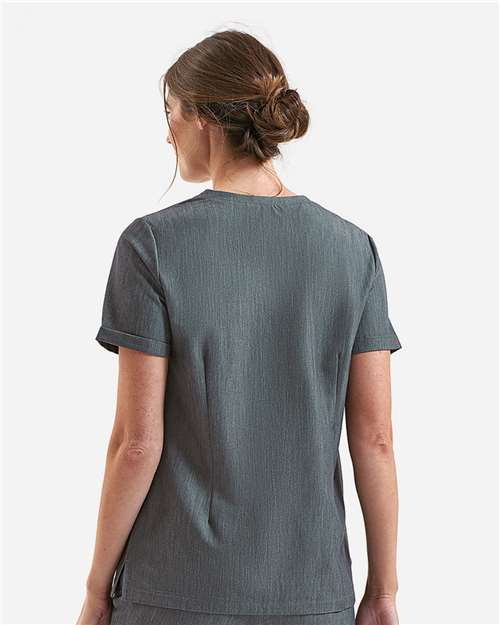 Dynamo Grey Women's Invincible V-Neck Stretch Scrub Top - NN310