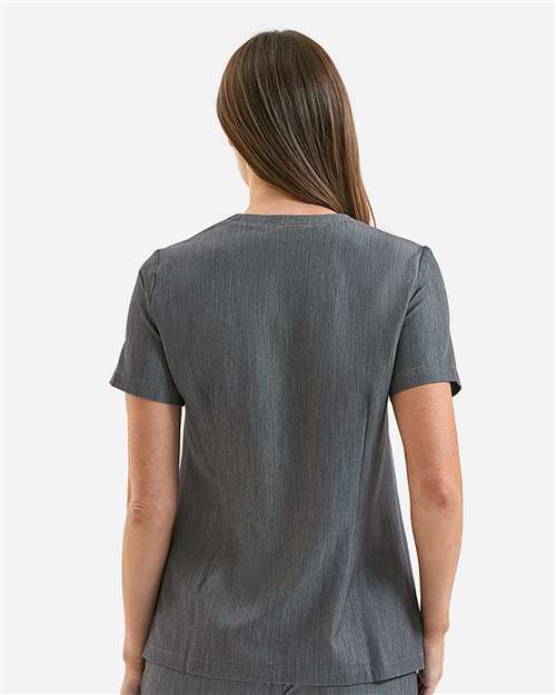 Dynamo Grey Women's Limitless V-Neck Stretch Scrub Top - NN300