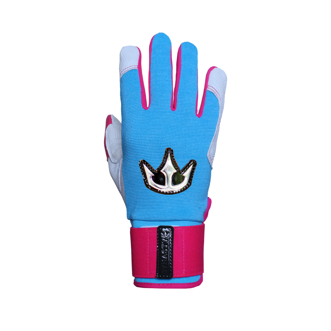 Dynasty Batting Gloves the Bomb Squad Series ?Cotton Candy’ - Baby Blue/pink