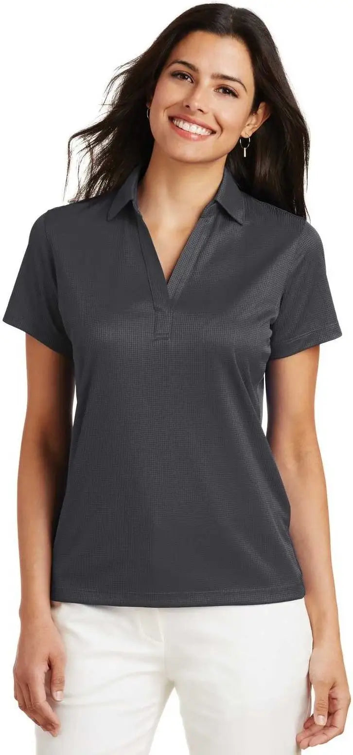 Port Authority L528 Ladies Performance Fine Jacquard Polo - Gray Smoke
