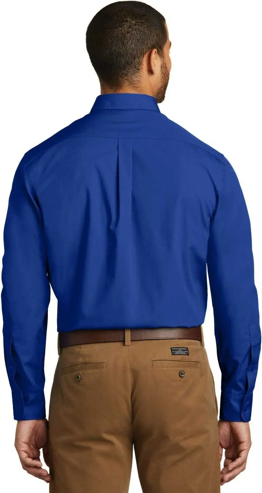 Port Authority W100 Long Sleeve Carefree Poplin Shirt - True Royal