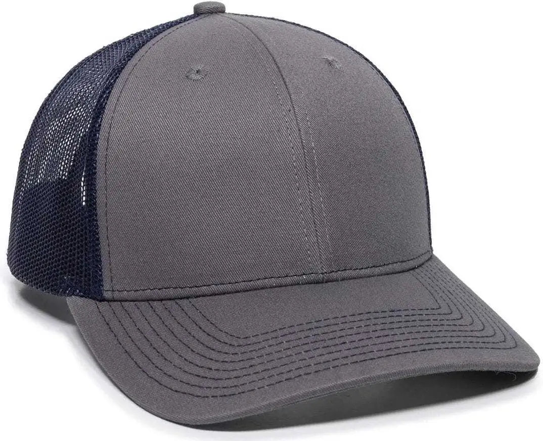 Oc Sports Oc771 Adjustable Mesh Back Cap - Charcoal Navy - Dark Gray / 6 7/8’’ - 7 1/2’’