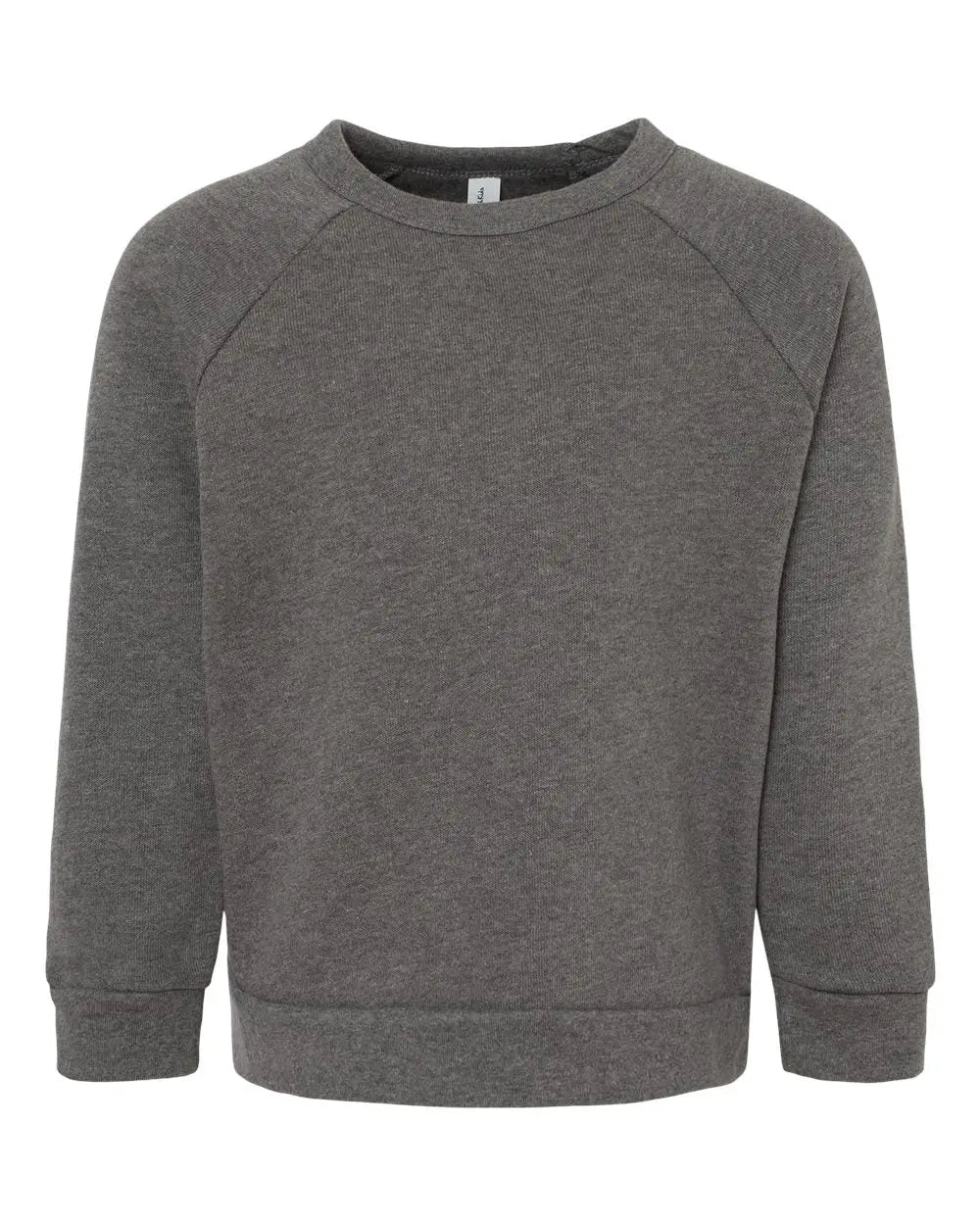 Bella + Canvas 3901t Toddler Sponge Fleece Raglan Sweatshirt - Deep Heather - Dark Gray / 4t