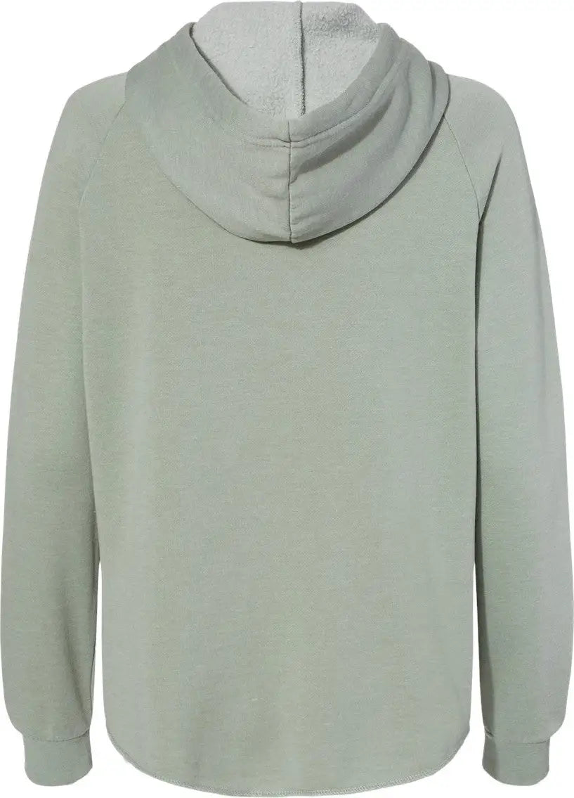 Independent Trading Co. Prm2500z Women’s California Wave Wash Full-zip Hooded Sweatshirt - Sage - Blue / Xs