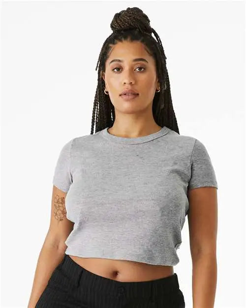 Bella + Canvas 1010c Women’s Micro Rib Baby Tee - 1010 - Athletic Heather