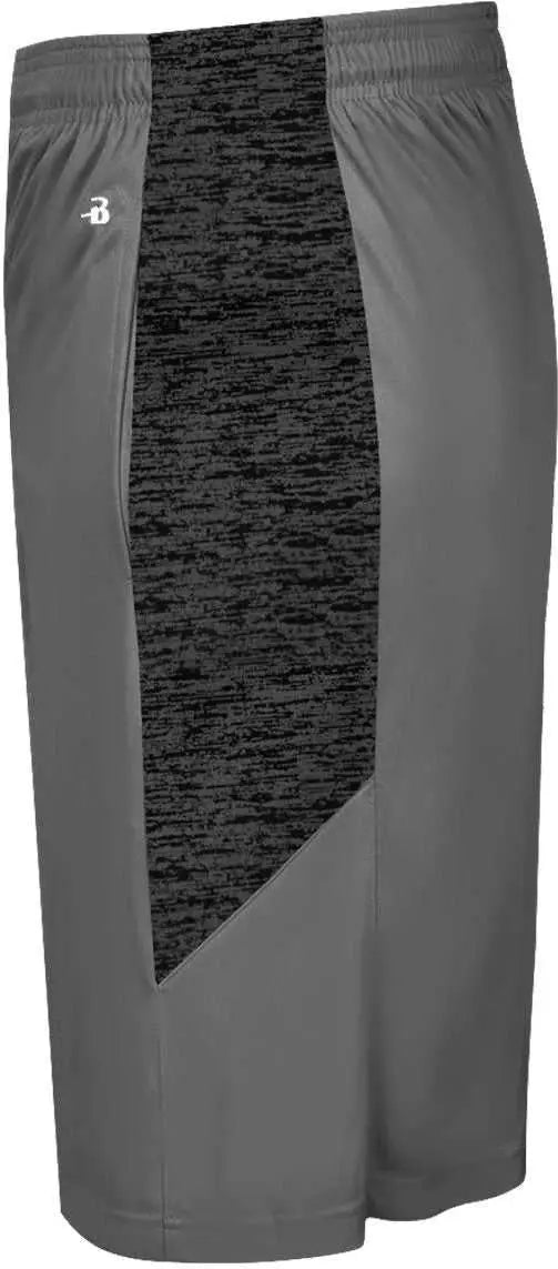 Badger Sport 4168 Tonal Blend Panel Short - Graphite Black - Dark Gray / Adult m
