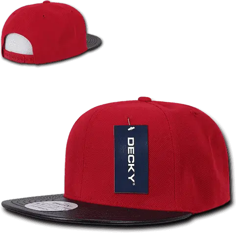 Decky 1071 Acrylic/vinyl Snapback Cap - Red Black - one Size Fits Most