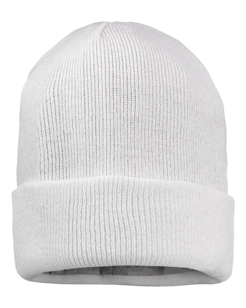 Sportsman Sp12jl 12’’ Jersey Lined Cuffed Beanie - White - one Size Fits Most