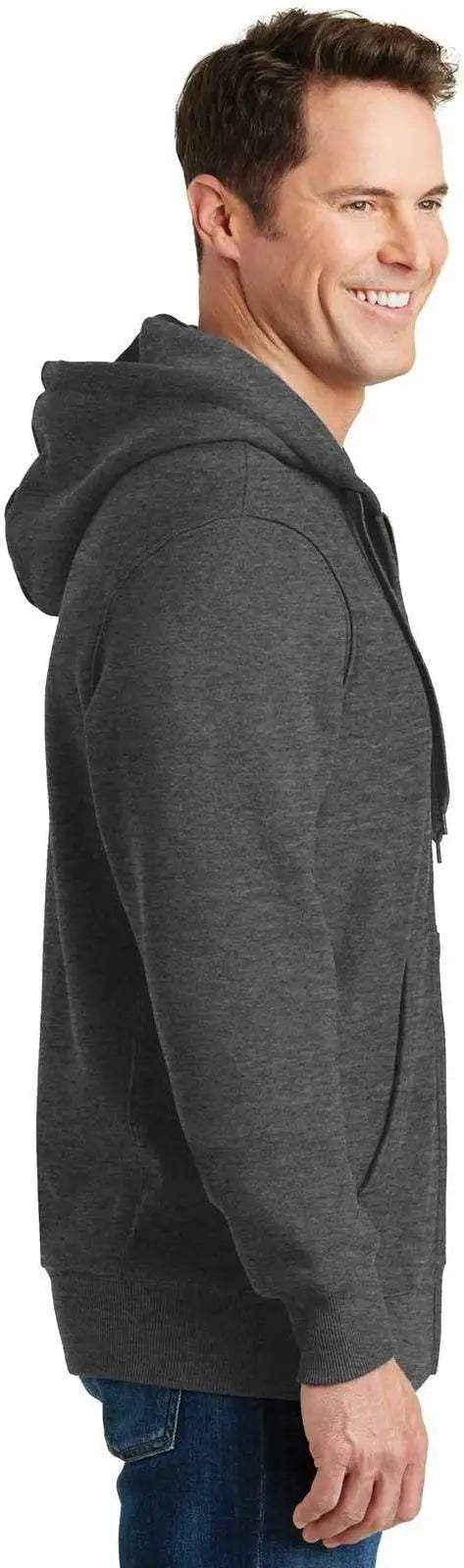 Sport-tek F282 Super Heavyweight Full-zip Hooded Sweatshirt - Graphite Heather