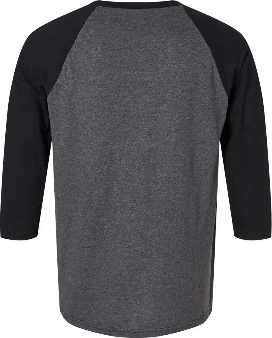 American Apparel 2003cvc Cvc Three-quarter Sleeve Tee - Heather Charcoal Black - Dark Gray / s