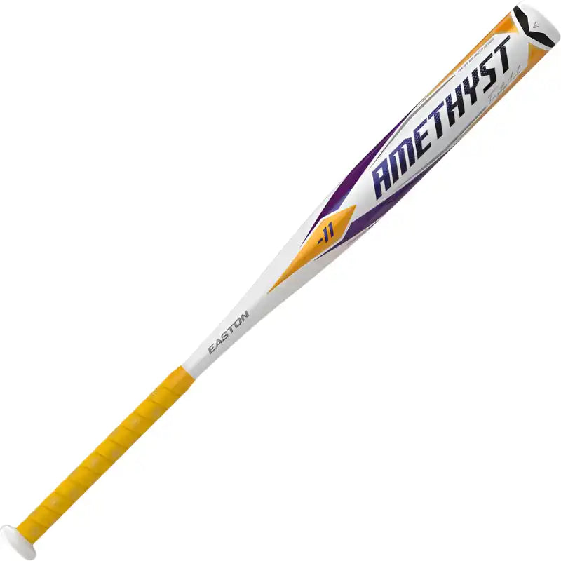 Easton 2022 Amethyst (-11) Fastpitch Bat - Yellow White Black - 33’’ - 22.0 Oz