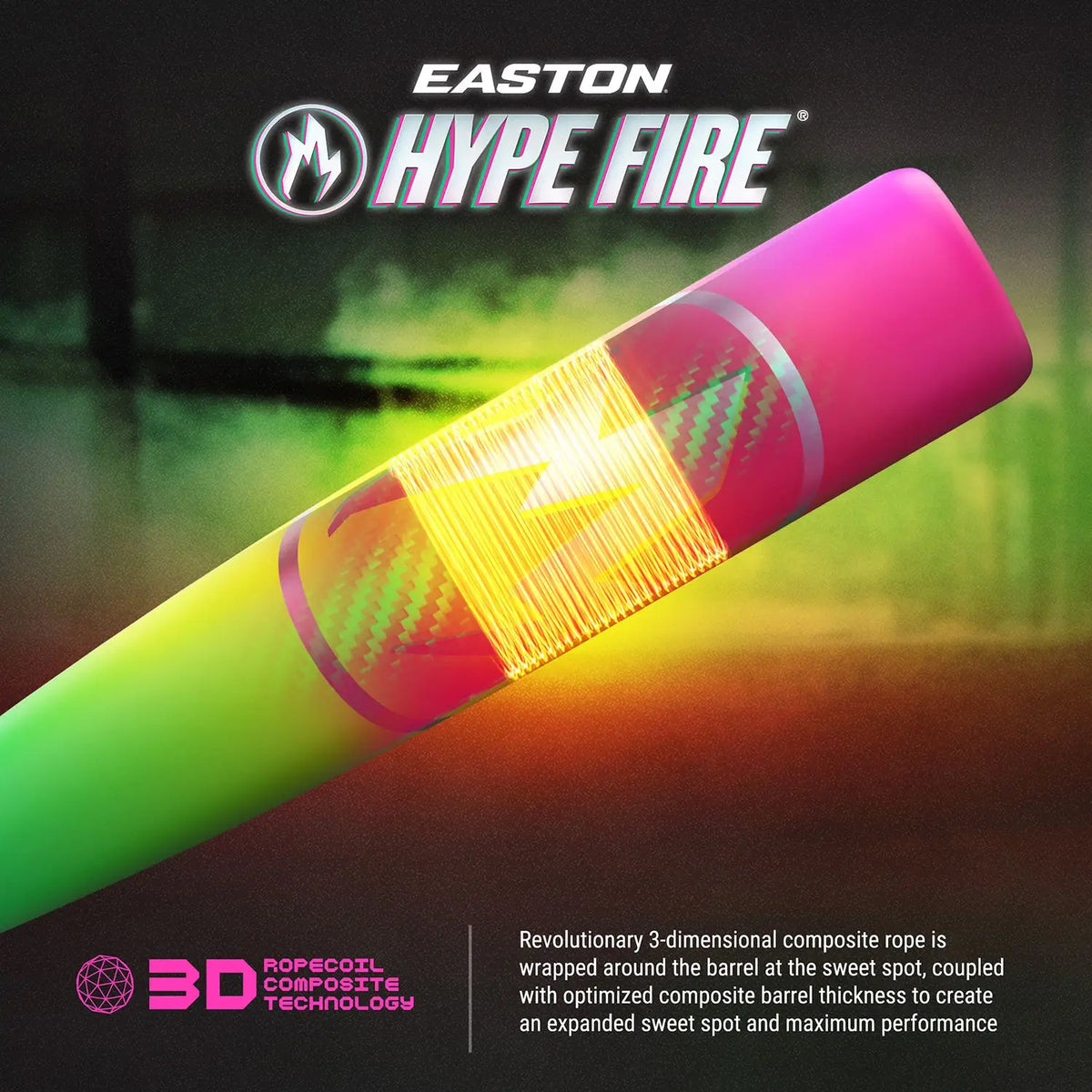 Easton 2026 Hype Fire (-10) Usa Approved 2 5/8’’ Bat Eus6hyp10 - Green Pink