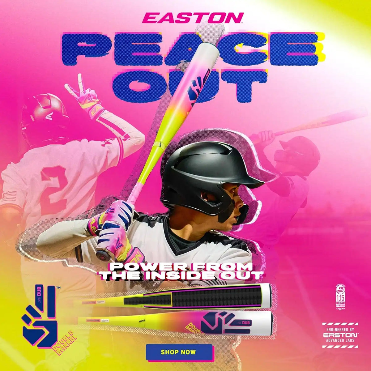 Easton 2026 the Dub (-8) Usssa Bat Eut6dub8 - Yellow Pink White
