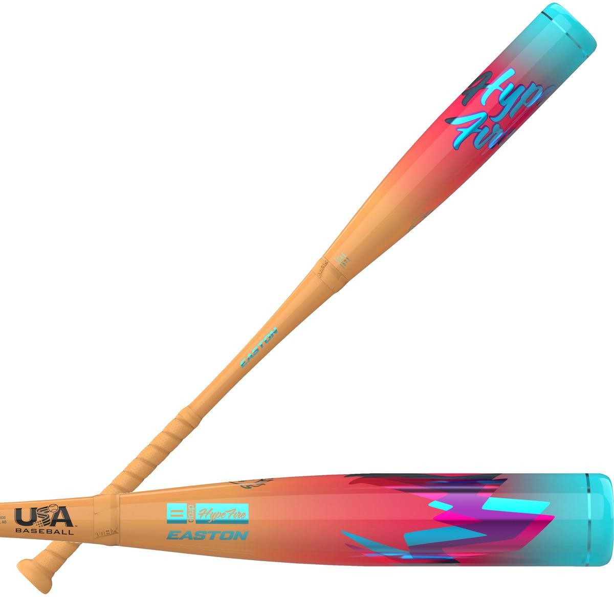Easton 2027 Hype Fire (-11) Usa Approved 2 5/8’’ Bat Eus7hyp11 - Orange Pink Blue