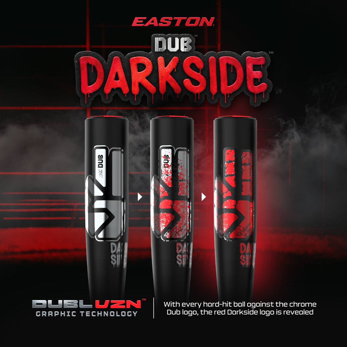 Easton 2027 the Dub Darkside (-10) Usssa Bat Eut7dbds10 - Black Silver Red