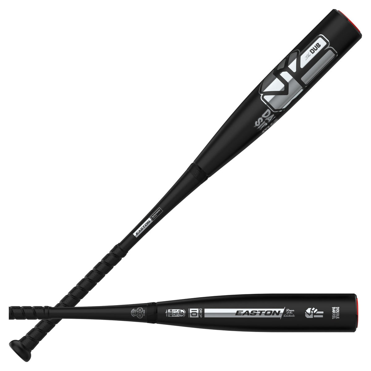 Easton 2027 the Dub Darkside (-10) Usssa Bat Eut7dbds10 - Black Silver Red