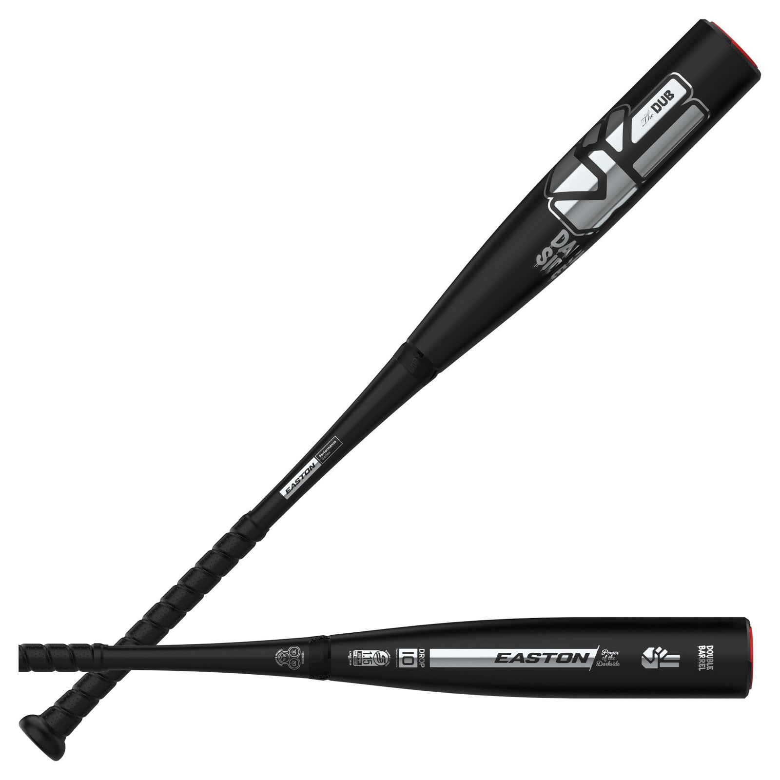 Easton 2027 the Dub Darkside (-10) Usssa Bat Eut7dbds10 - Black Silver Red