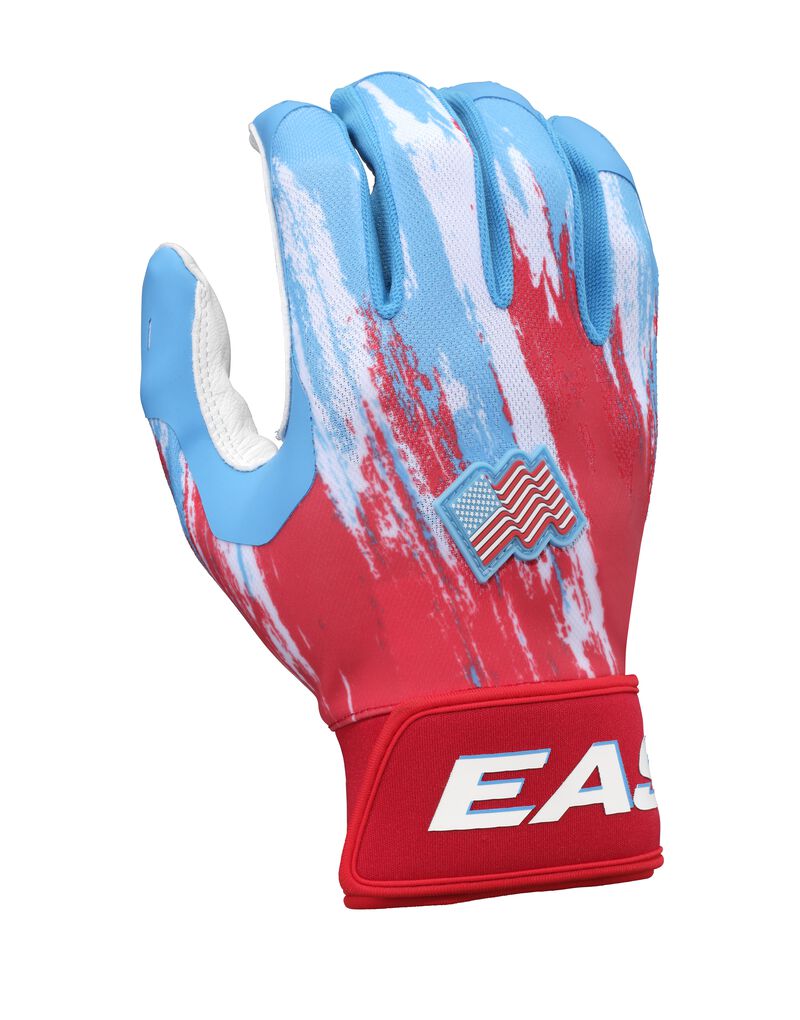 Easton American Classic Walk-off Ethos Tee Ball Batting Gloves - Light Blue Red