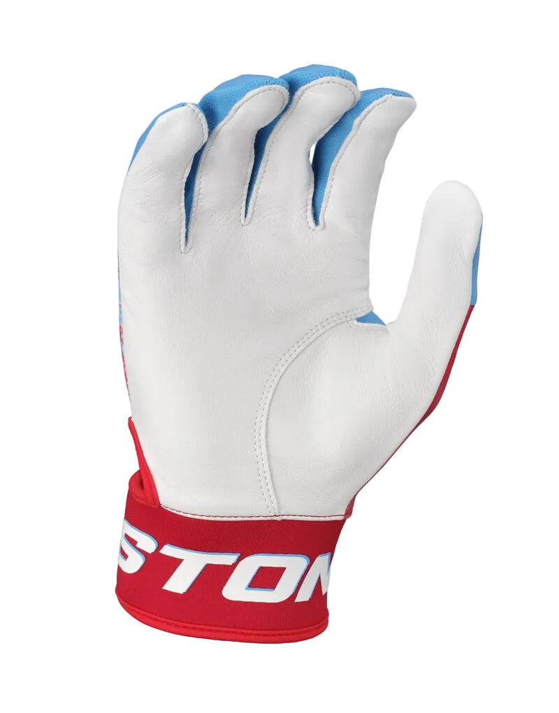 Easton American Classic Walk-off Ethos Tee Ball Batting Gloves - Light Blue Red